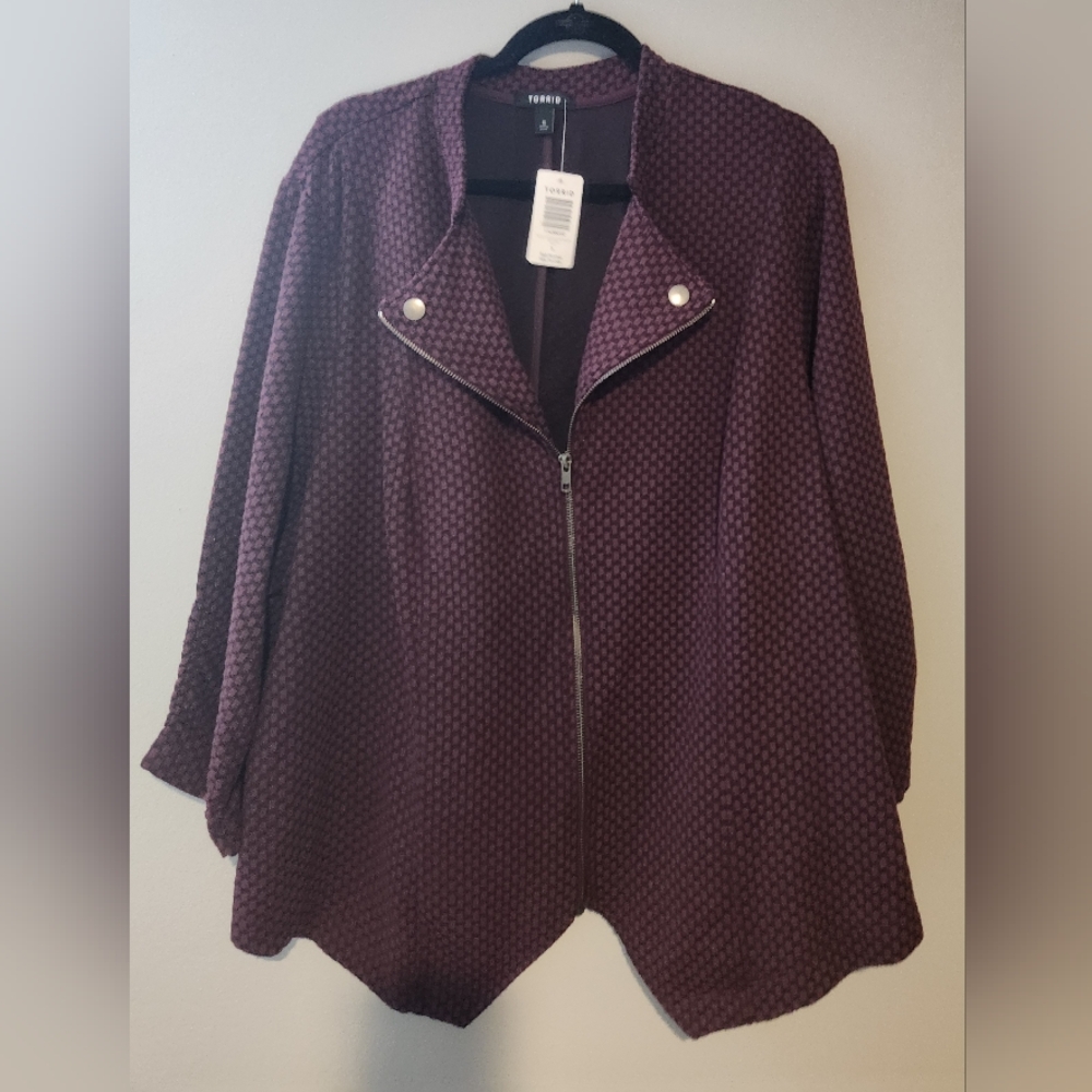 Torrid Dark Purple Textured Cape Jacket